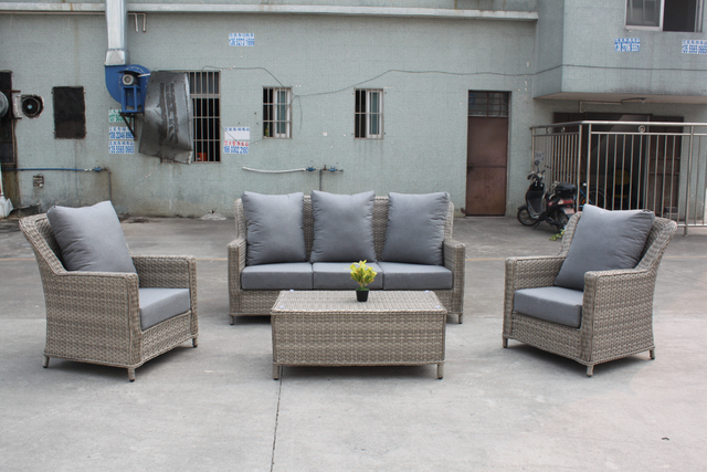 5-teiliges Outdoor-Rattan-Sofa mit Kissen